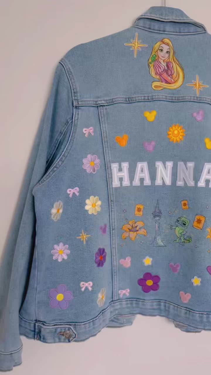 Disney-themed custom denim jacket